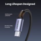 Кабель UGREEN US334 USB-C 2.0 to Angled USB-C M/M Cable Aluminium Shell with Braided 1m (Black)(UGR-70643)
