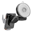 Автотримач для телефона з БЗП HOCO HW8 Transparent Discovery Edition wireless fast charging car holder(center console) Metal Gray