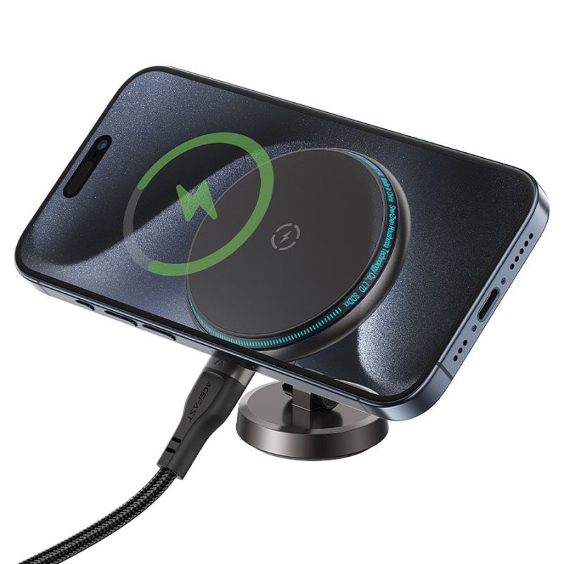 Автотримач для телефона з БЗП ACEFAST D30 magnetic folding wireless charging car holder Black