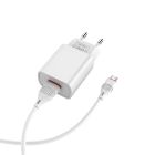 Мережевий зарядний пристрій з кабелем BOROFONE BA20A Sharp single port charger set(Micro) 10.5W White