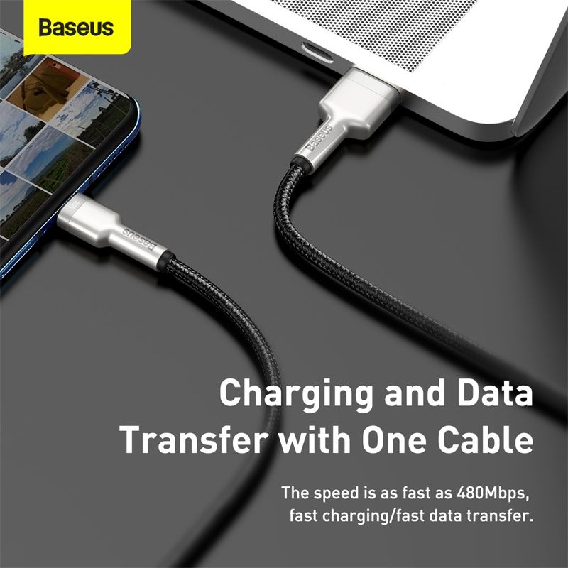 Кабель Baseus Cafule Series Metal Data Cable USB to Type-C 66W 0.25m Black