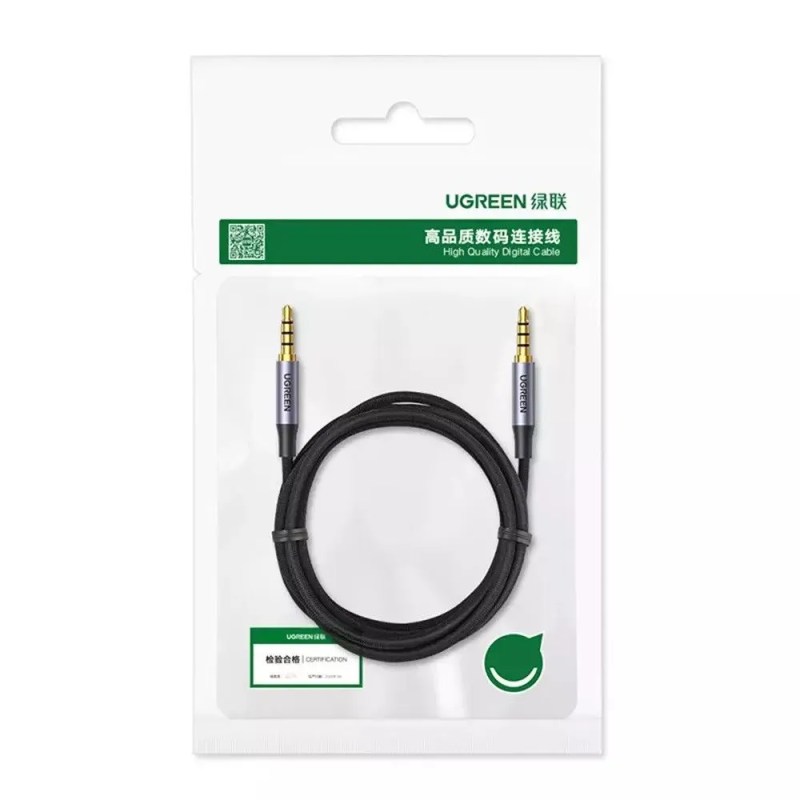 Аудіокабель UGREEN 3.5mm 4-Pole M/M Audio Cable Alu Case 1m