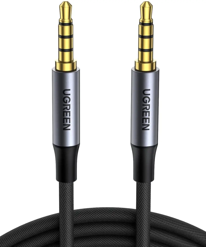 Аудіокабель UGREEN 3.5mm 4-Pole M/M Audio Cable Alu Case 2m