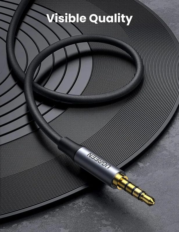 Аудіокабель UGREEN 3.5mm 4-Pole M/M Audio Cable Alu Case 2m