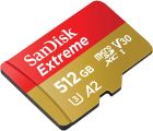 Карта пам'яті microSDXC (UHS-1 U3) SanDisk Extreme A2 512Gb class 10 V30 (R190MB/s,W130MB/s) (adapter SD)