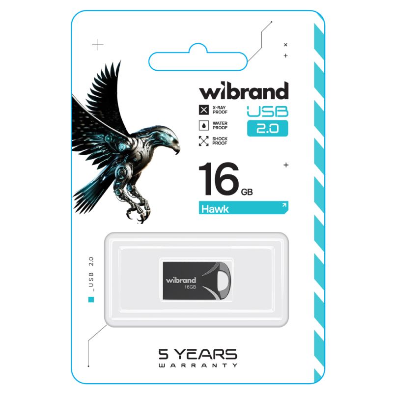 Флеш-накопичувач Wibrand USB 2.0 Hawk 16Gb Black
