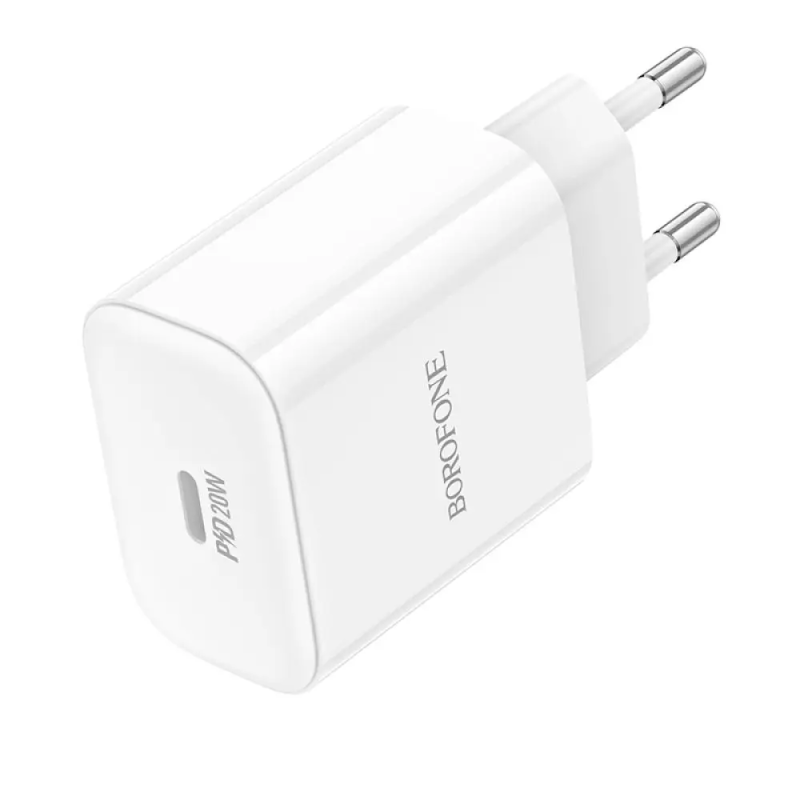 Мережевий зарядний пристрій BOROFONE BA81A single port PD20W charger(EU) White