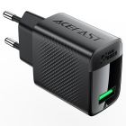 Мережевий зарядний пристрій з кабелем ACEFAST A90 QC18W GaN single USB-A charger set (P3) (EU) Black