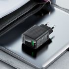 Мережевий зарядний пристрій з кабелем ACEFAST A90 QC18W GaN single USB-A charger set (P3) (EU) Black