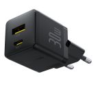 Мережевий зарядний пристрій з кабелем Baseus Palm Fast Charger C+U 30W EU Cluster Black (with Baseus Mini White Cable USB-C to USB-C 60W (20V/3A) 1m)