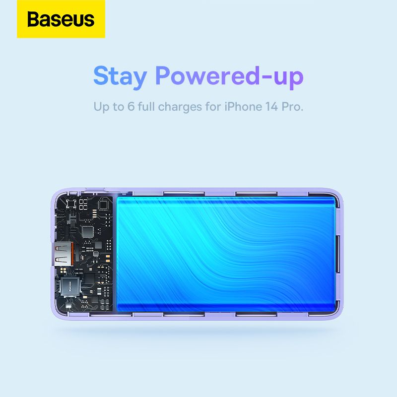 Зовнішній акумулятор Baseus Airpow Fast Charge Power Bank 10000mAh 20W Nebula Purple