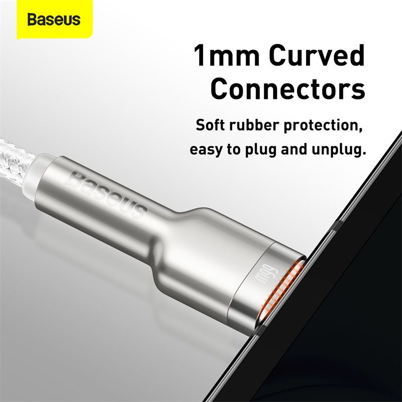 Кабель Baseus Cafule Series Metal Data Cable USB to Type-C 66W 1m White