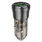 Автомобільний зарядний пристрій BOROFONE BZ25 Journey PD38W(1C1A) car charger Transparent Black