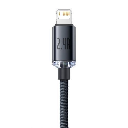 Кабель Baseus Crystal Shine Series Fast Charging Data Cable USB to iP 2.4A 2m Black