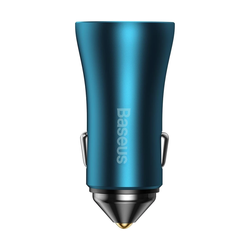 Автомобільний зарядний пристрій Baseus Golden Contactor Pro Dual Fast Charger Car Charger C+C 40W Blue