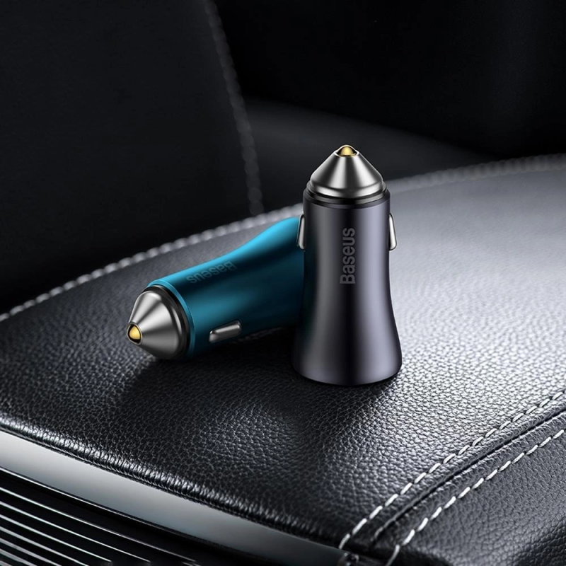 Автомобільний зарядний пристрій Baseus Golden Contactor Pro Dual Fast Charger Car Charger C+C 40W Blue