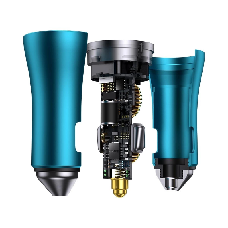 Автомобільний зарядний пристрій Baseus Golden Contactor Pro Dual Fast Charger Car Charger C+C 40W Blue