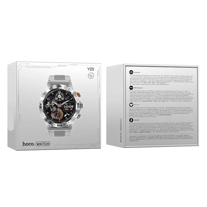 Смарт-годинник HOCO Y20 38mm. 300 mAh Smart sports watch(call version) Silver