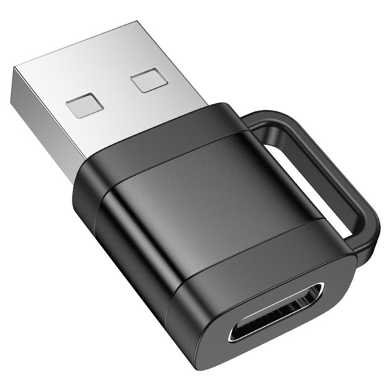 Адаптер HOCO UA31D USB male to Type-C female USB2.0 adapter Black
