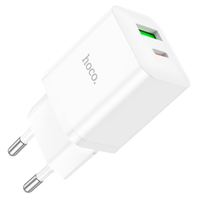 Мережевий зарядний пристрій HOCO N28 Founder PD20W+QC3.0 charger White