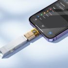 Перехідник HOCO UA36 iP male to USB female OTG transparent adapter Black