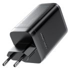 Мережевий зарядний пристрій з кабелем ACEFAST A111 PD67W GaN charger(2*USB-C+USB-A) with retractable cable Black