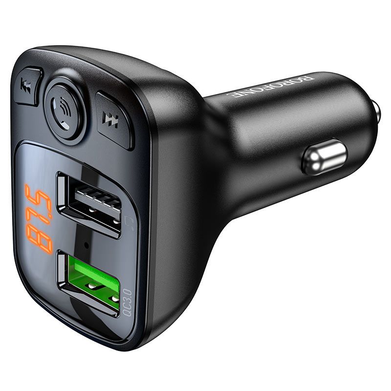 АЗП з FM-модулятором BOROFONE BC41 Eminency QC3.0 Car BT FM transmitter 18W Black 8525500090