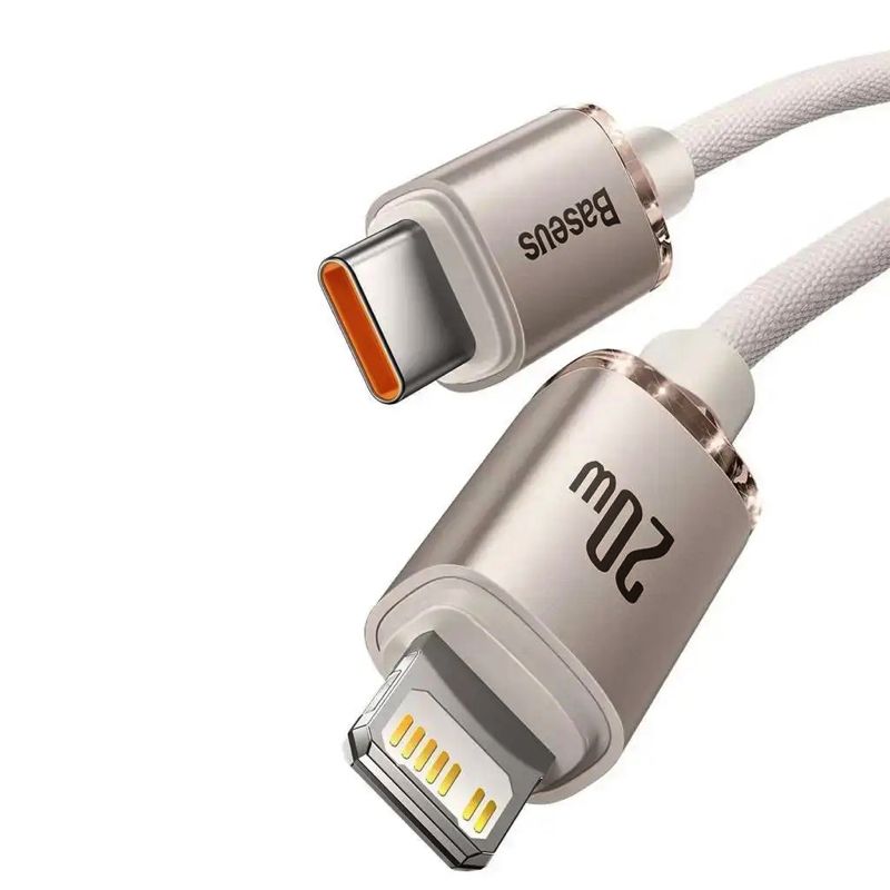 Кабель Baseus Crystal Shine Series Fast Charging Data Cable Type-C to iP 20W 1.2m Pink