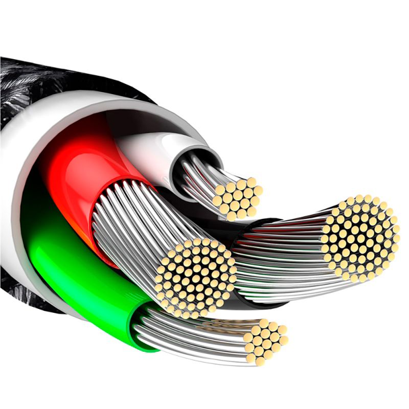 Кабель Baseus Tungsten Gold Fast Charging Data Cable USB to iP 2.4A 1m Black