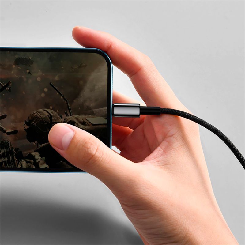 Кабель Baseus Tungsten Gold Fast Charging Data Cable USB to iP 2.4A 1m Black