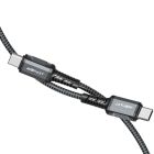 Кабель ACEFAST C1-03 Type-C to Type-C 3A, 1.2m, nylon, aluminum connectors, Black