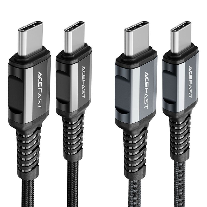 Кабель ACEFAST C1-03 Type-C to Type-C 3A, 1.2m, nylon, aluminum connectors, Black