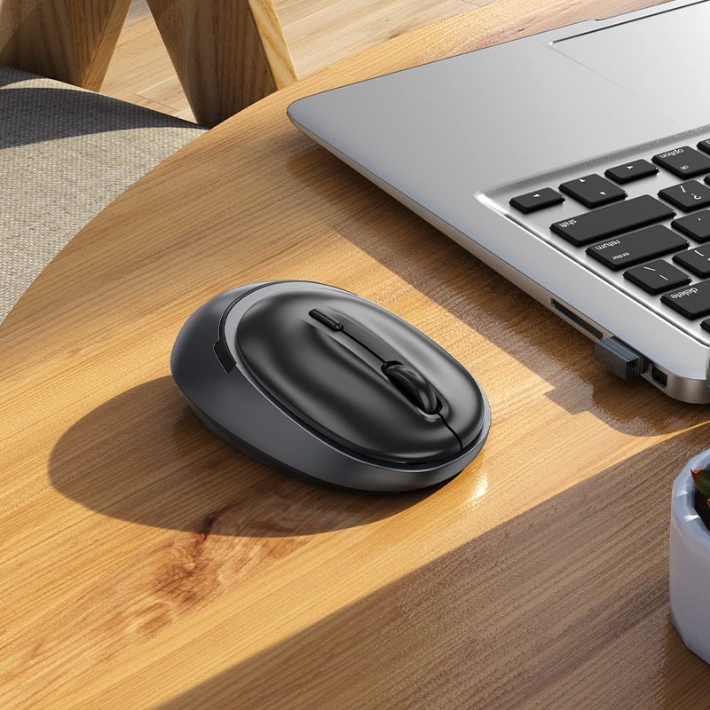 Маніпулятор миша HOCO GM34 Nuevo dual-mode business wireless mouse Black Metal Gray