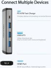 USB-хаб Vention Type-C to HDMI/USB3.0*3/PD Converter 0.15M Gray Metal Type (CNBHB)