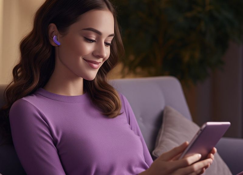 Бездротові навушники ACEFAST T9 Crystal (Air) color bluetooth earbuds Grape Purple