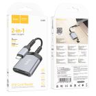 Кардридер HOCO UA25 2-in-1 card reader Type-C Metal Gray