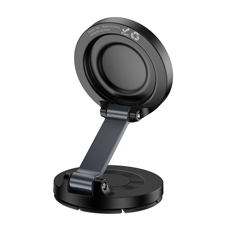 Автотримач для телефона HOCO H61 Show folding ring magnetic car holder (dashboard) Black Metal Gray