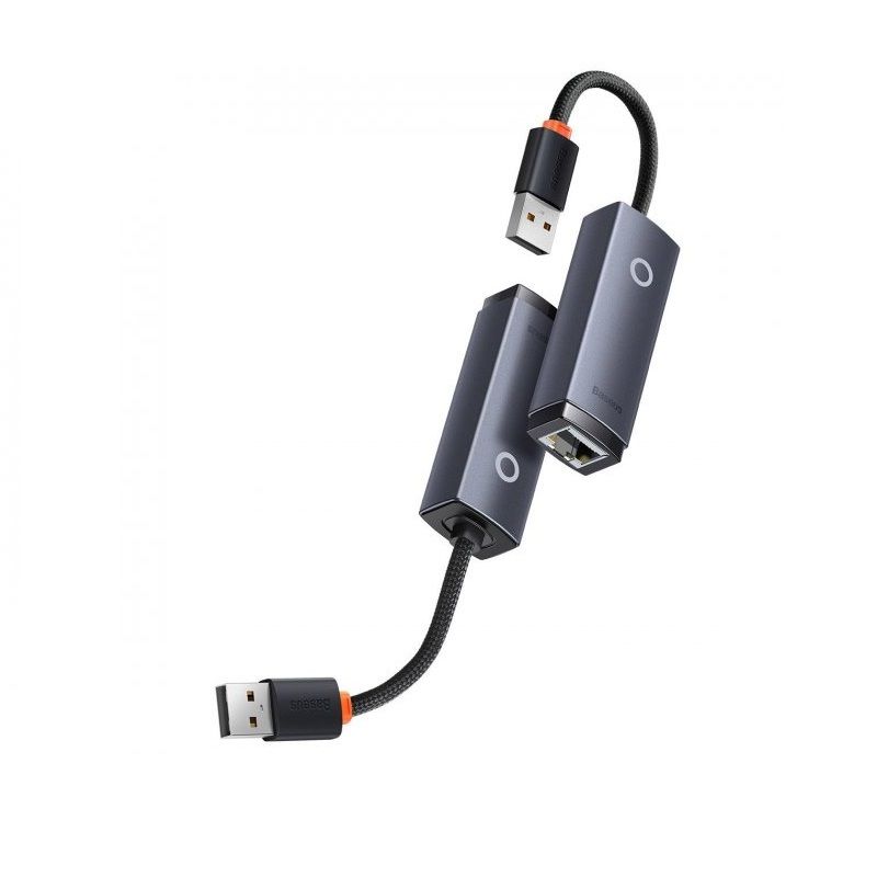 USB-Хаб Baseus Lite Series Ethernet Adapter USB-A to RJ45 LAN Port (100Mbps) Black