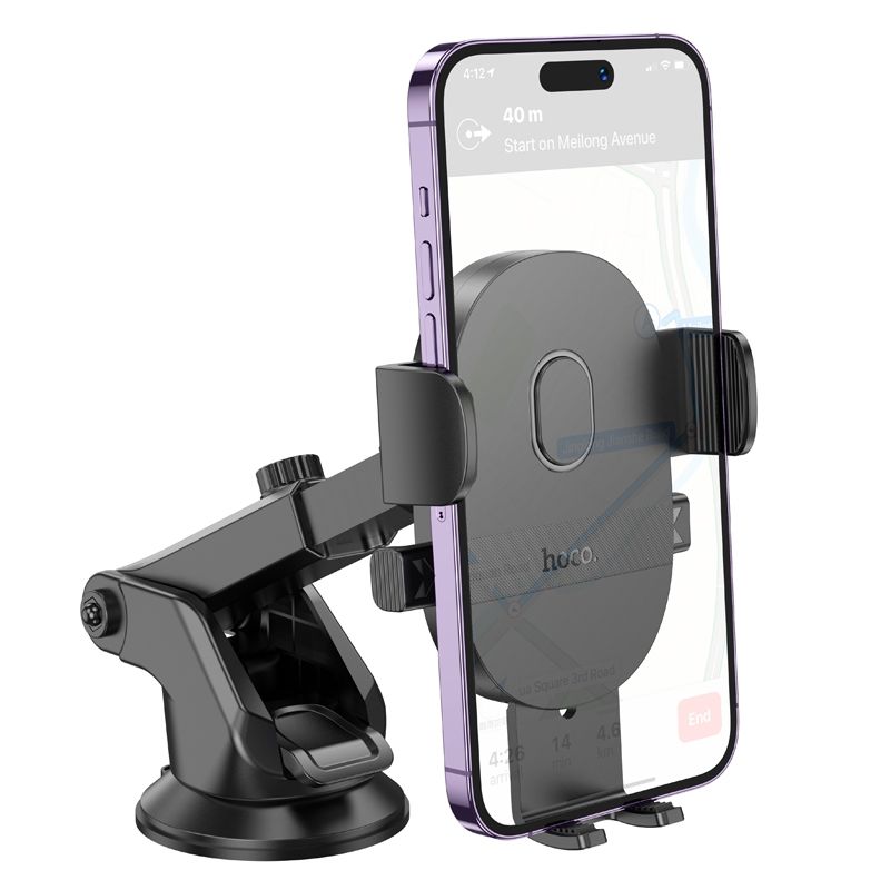 Автотримач для телефона HOCO H19 Mighty one-button car holder(center console) Black