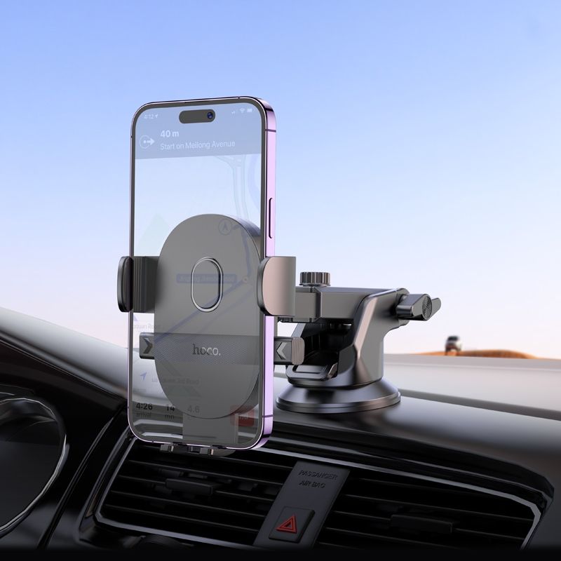 Автотримач для телефона HOCO H19 Mighty one-button car holder(center console) Black