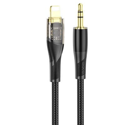Аудіокабель HOCO UPA25 iP to 3.5mm male, nylon braid, 1m, Black