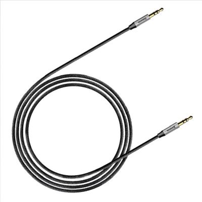 Аудіокабель Baseus M30 3.5mm male to 3.5mm male, nylon braid, 1m Silver+Black