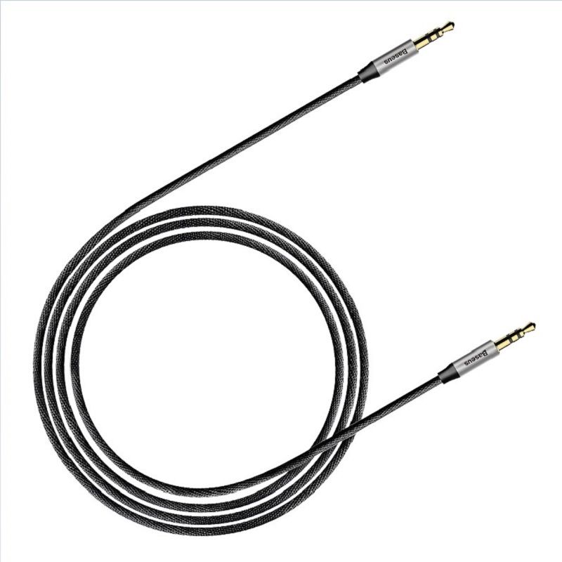 Аудіокабель Baseus M30 3.5mm male to 3.5mm male, nylon braid, 1m Silver+Black