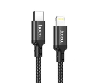 Кабель HOCO X14 Type-C to iP 3A, 20W, 2m, nylon, aluminum connectors, Black