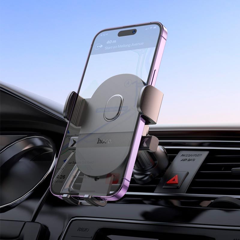 Автотримач для телефона HOCO H18 Mighty one-button car holder(air outlet) Black