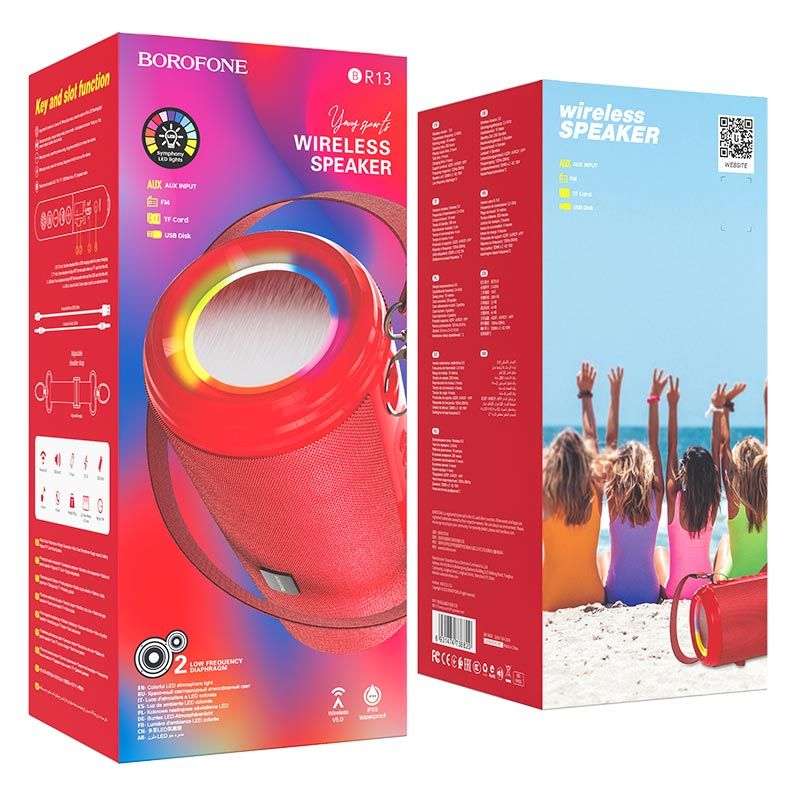 Портативна колонка BOROFONE BR12 Amplio sports wireless speaker Red