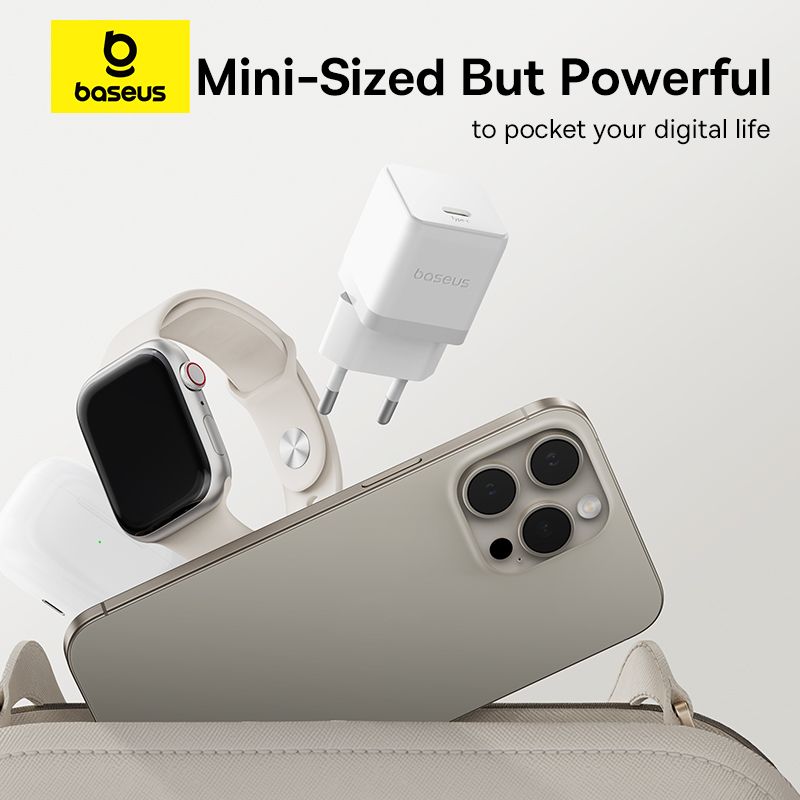 Мережевий зарядний пристрій Baseus Palm Fast Charger 1C 20W EU Moon White