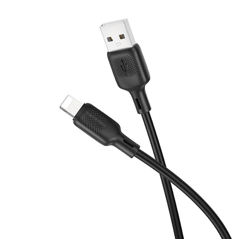 Кабель BOROFONE BX113 Lenny silicone charging data cable iP(L=1M) Black