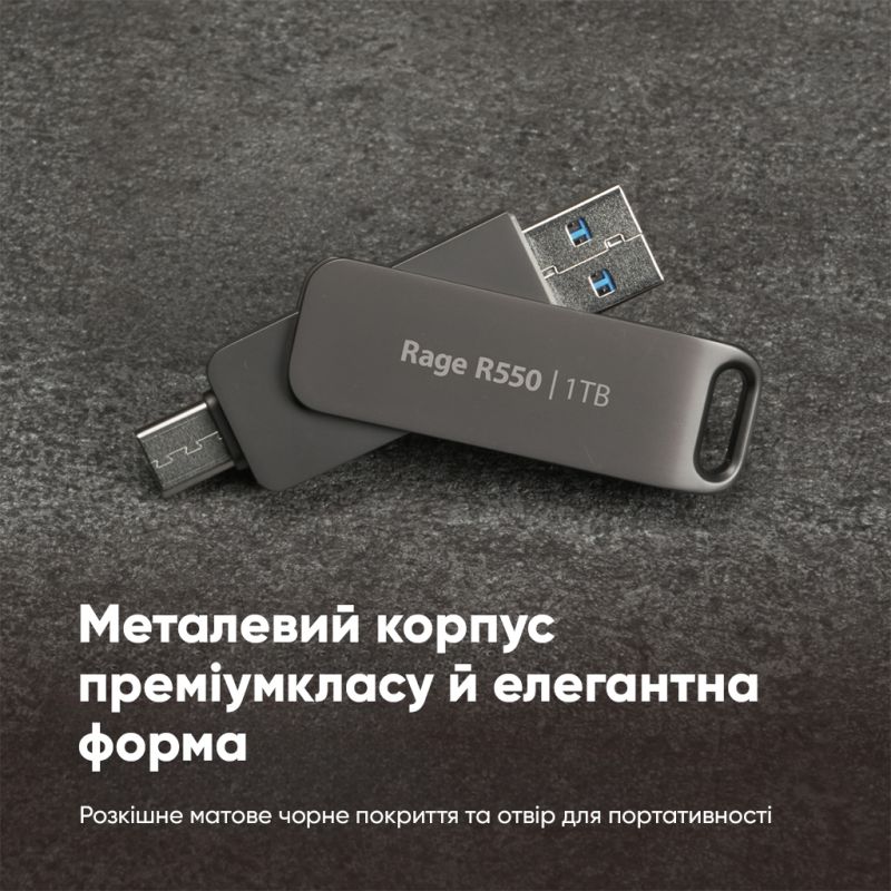 Флеш-накопичувач Patriot USB 3.2 Gen 1 Rage R550 32GB Type-A+C