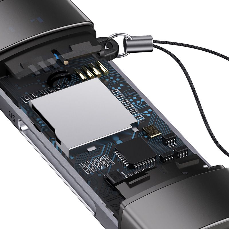 USB-хаб Baseus Lite Series USB-A &amp; Type-C  to SD/TF Card Reader  Grey